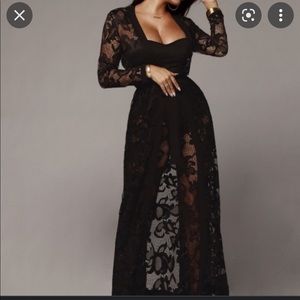 NWT JLUXlabel black lace duster in M